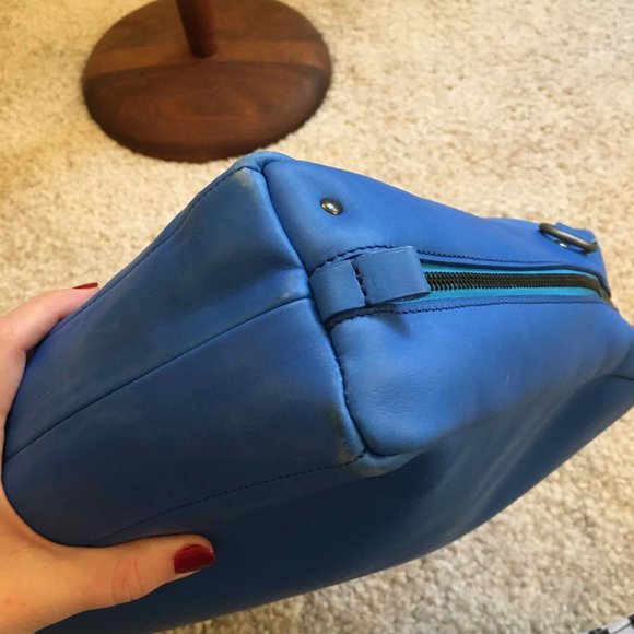 Isaac Reina Bond Satchel in cyan - laptop or weekender! - Picture 4 of 15